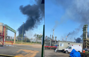 Reportan incendio al interior de la refinería Lázaro Cárdenas en Minatitlán, Veracruz; no hay lesionados