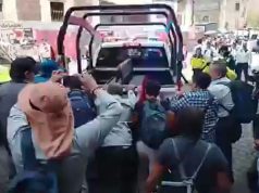 Se enfrentan maestros y policías durante marcha en CDMX