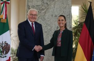 Claudia Sheinbaum se reúne con el presidente de Alemania en el Museo Maya de Cancún