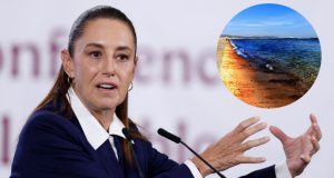 Descarta Sheinbaum que derrame petrolero en el Golfo de México provenga de Pemex