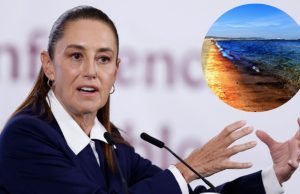 Descarta Sheinbaum que derrame petrolero en el Golfo de México provenga de Pemex
