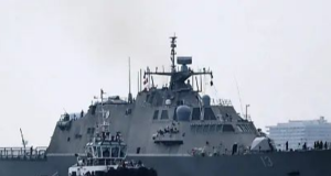 Buque de guerra estadounidense USS Wichita arriba al puerto de Veracruz en visita diplomática