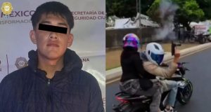 Capturan en CDMX a motociclista que disparó un arma automática en Paseo de la Reforma