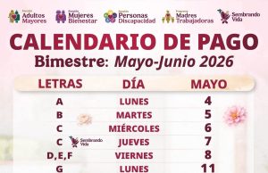 Últimos días de pago a adultos mayores, mujeres y personas con discapacidad. El Gobierno Federal, a través de la Secretaría de Bienestar, informó que el operativo de dispersión de recursos para sus principales programas sociales está por concluir. El próximo miércoles 27 de mayo será el último día de depósitos bancarios, de acuerdo con el calendario oficial de este periodo. Esta entrega consolida la política social de la presidenta Claudia Sheinbaum Pardo, quien ha priorizado el fortalecimiento de los Programas para el Bienestar como derechos constitucionales. Además, bajo su administración, se ha dado un paso histórico en la justicia social con la consolidación de nuevos esquemas de apoyo que ponen a las mujeres al centro de la transformación. El esquema de pagos se reactiva esta semana bajo el orden alfabético de la letra del primer apellido paterno, quedando distribuido de la siguiente manera: • Lunes 25 de mayo: Letra S • Martes 26 de mayo: Letras T, U, V • Miércoles 27 de mayo: Letras W, X, Y, Z El delegado de los Programas para el Bienestar en Nuevo León, Genaro Rodríguez Teniente, recordó a la población que no es necesario saturar las sucursales bancarias el mismo día en que cae el depósito. “A partir de la fecha de depósito, las y los beneficiarios pueden disponer de su dinero cuando lo deseen. Si gustan, pueden dejarlo en su cuenta como una forma de ahorro; el dinero no se pierde, se mantiene seguro en su cuenta del Banco del Bienestar”, aclaró el funcionario federal. Asimismo, Rodríguez Teniente añadió que, en caso de que algún derechohabiente presente alguna problemática o duda con su apoyo, puede acudir con total confianza a los Centros de Atención distribuidos en cada uno de los municipios del estado para recibir orientación personalizada. De acuerdo con los lineamientos del Gobierno de la República, los apoyos económicos que se están entregando de forma directa y sin intermediarios corresponden a las siguientes cantidades: • Pensión para el Bienestar de las Personas Adultas Mayores: $`6,400 pesos. • Pensión para el Bienestar de las Personas con Discapacidad: `$3,300 pesos. • Pensión Mujeres Bienestar (creada por la presidenta Claudia Sheinbaum): $3,100 pesos. Las autoridades exhortan a los beneficiarios a mantenerse informados a través de los canales oficiales y a utilizar la red de cajeros automáticos del Banco del Bienestar, los cuales operan las 24 horas del día, los 7 días de la semana.